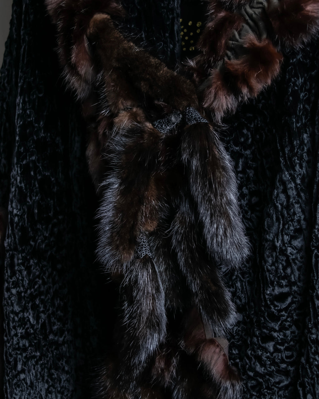 "FENDI" 1970's oversized astrakhan fur coat
