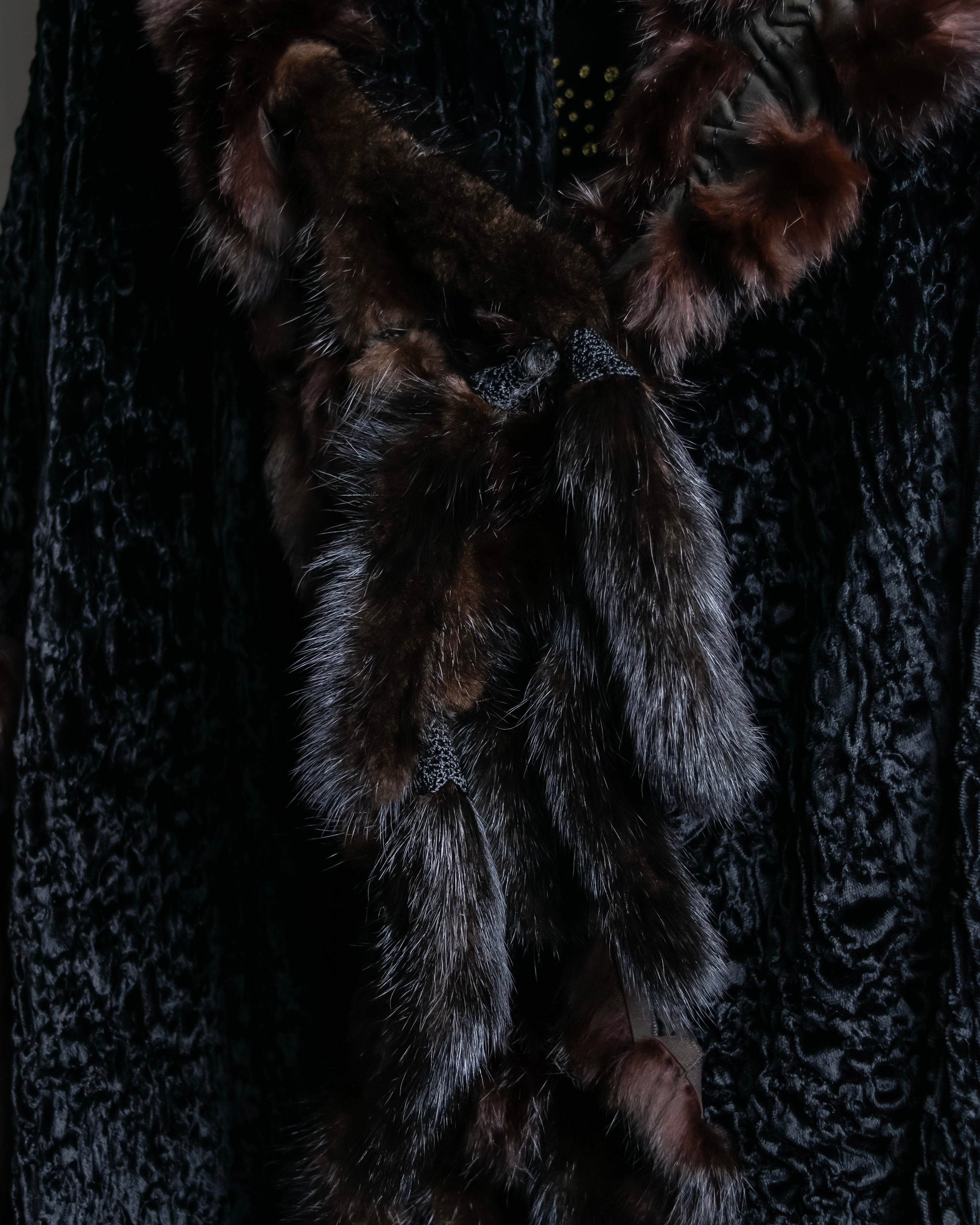 "FENDI" 1970's oversized astrakhan fur coat