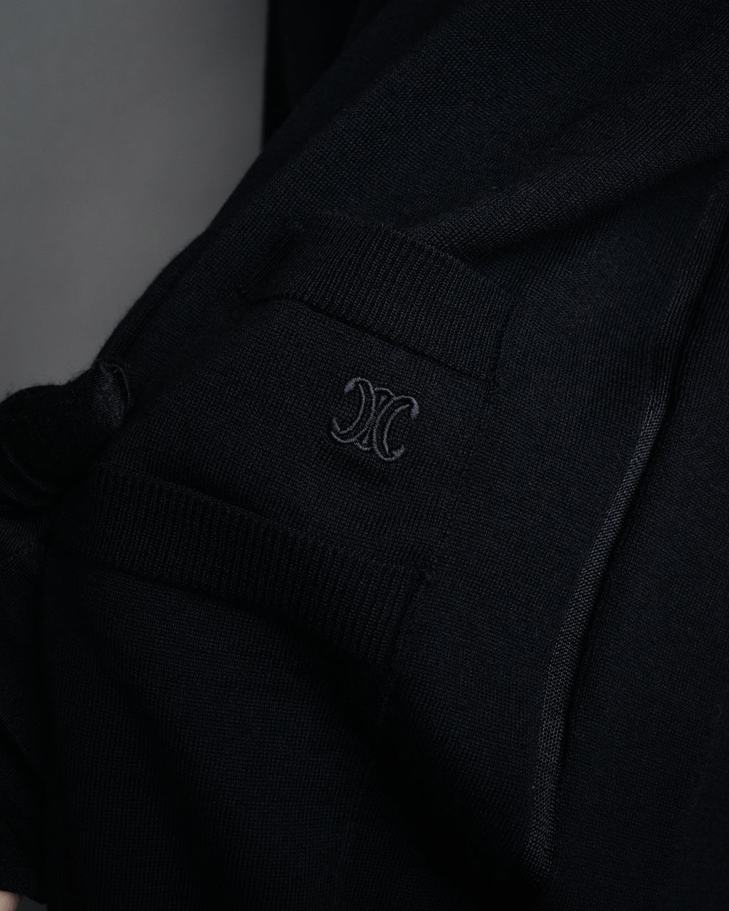“CELINE” 2010’s Contrast placket wool silk cardigan