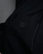 “CELINE” 2010’s Contrast placket wool silk cardigan