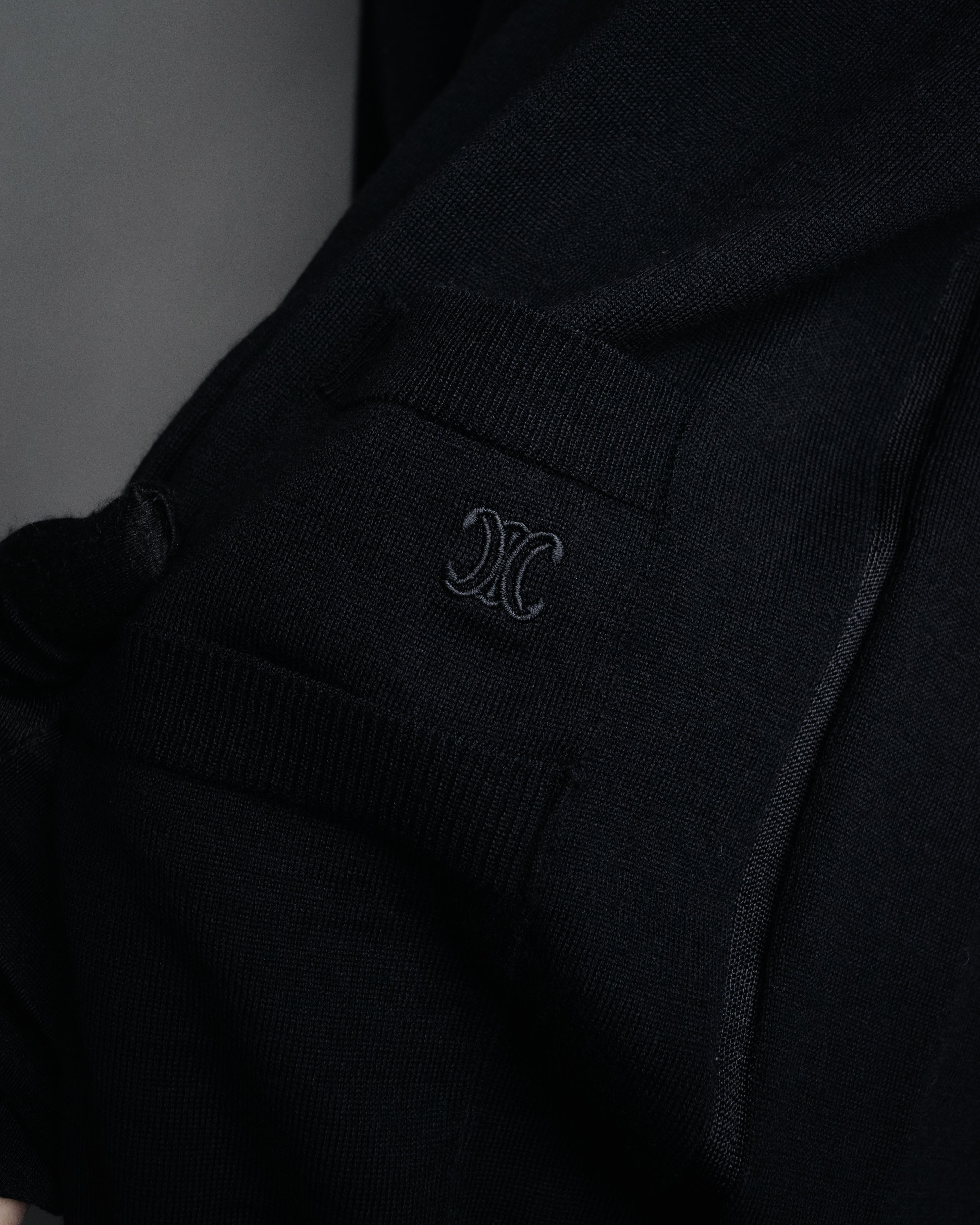“CELINE” 2010’s Contrast placket wool silk cardigan