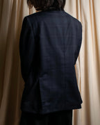 "BURBERRYS" Micro check pattern metal button blazer