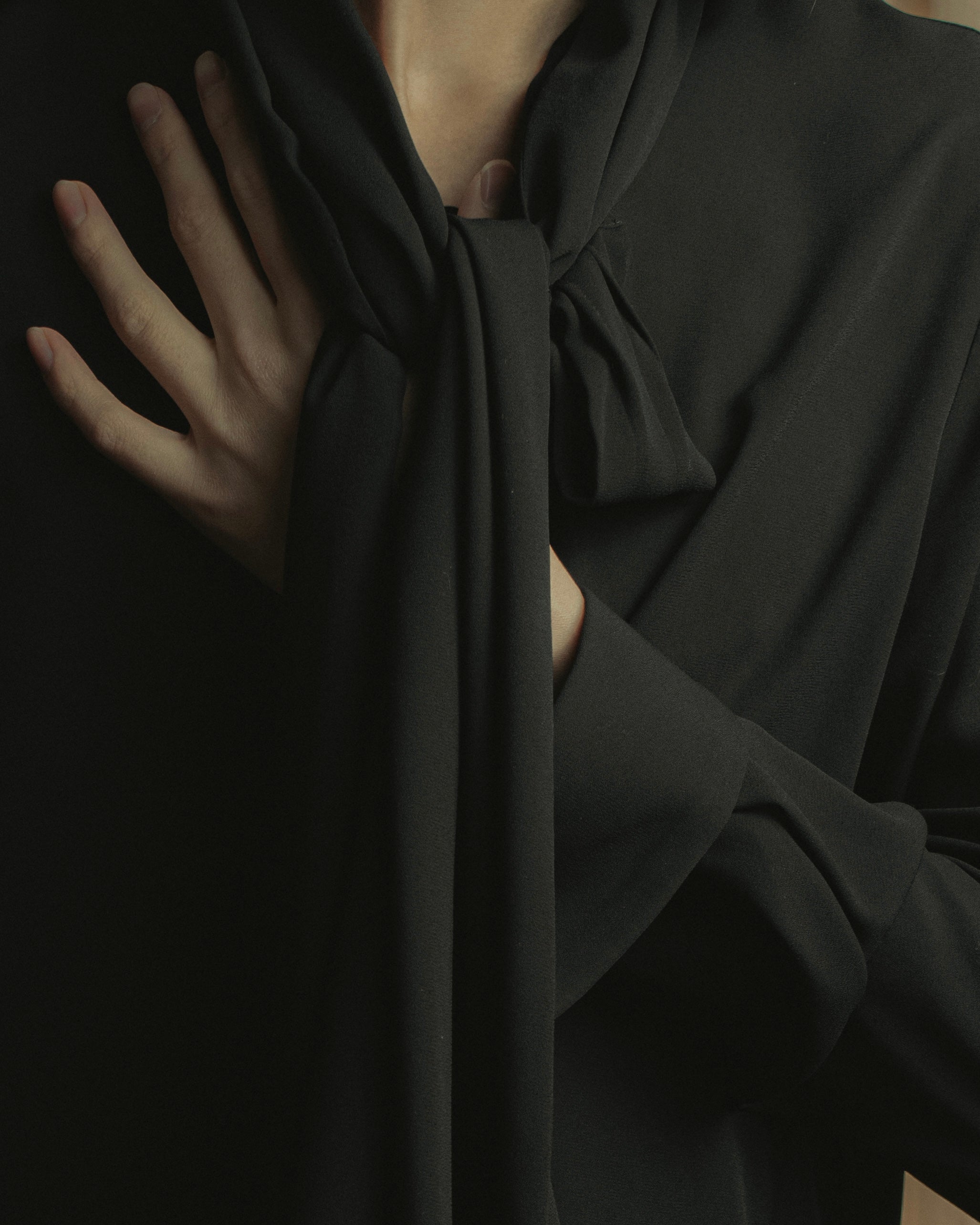 "Maison Margiela" 16SS Bow tie draping shirt