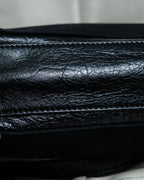 “Balenciaga”  navy cavas xs hand bag