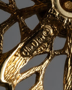 "Christian Dior" Floral motif gold brooch
