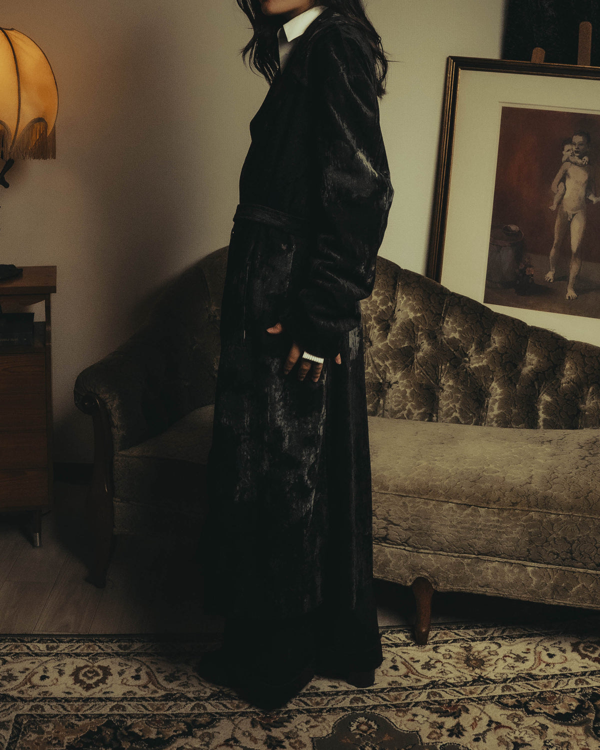 -SPECIAL- "Y’s" 2025's Discharge printed velvet long coat