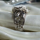 "CHANEL" Camellia motif rhine stone coco mark ring