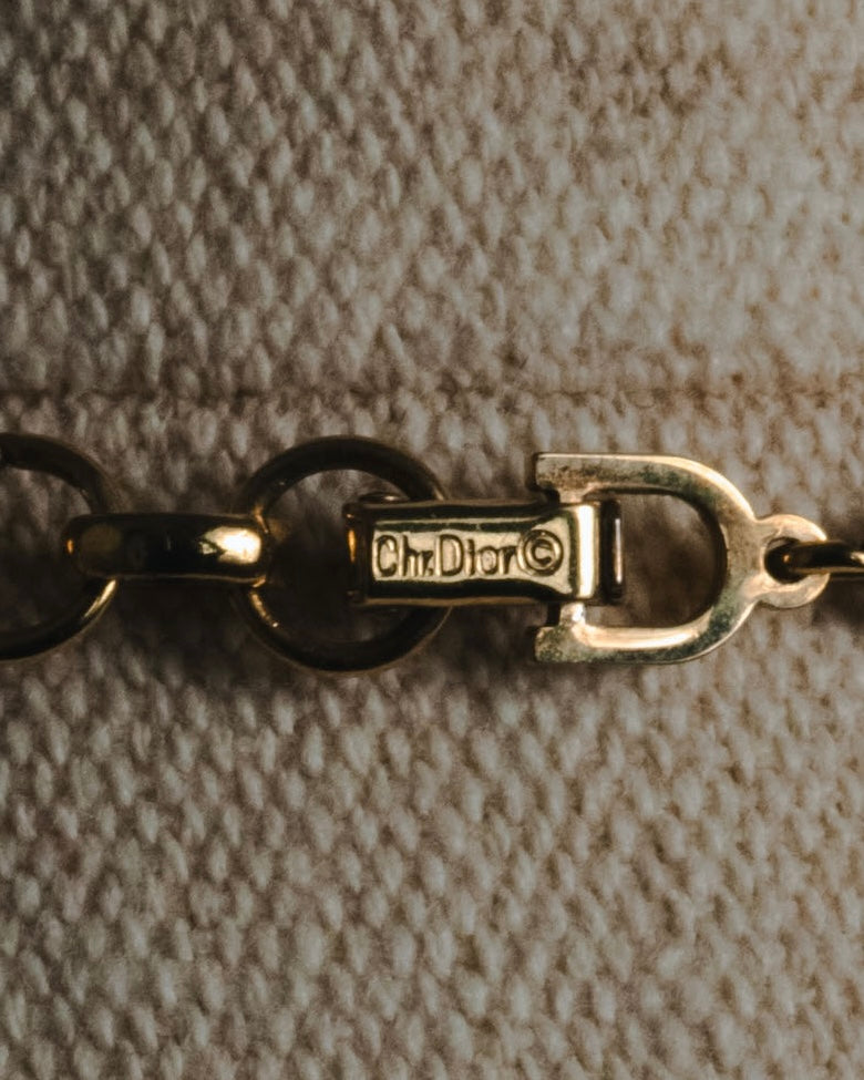 "Christian Dior" 80’s textured geometric link chain necklace