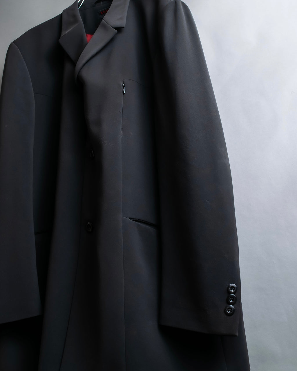 "TOSSARI" Shiny hidden zipper design tailored jacket