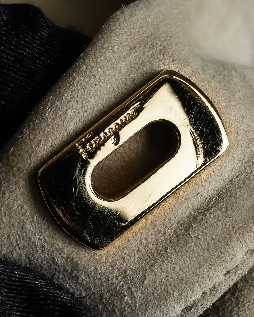 "Salvatore Ferragamo" Belted suede sleeveless dress