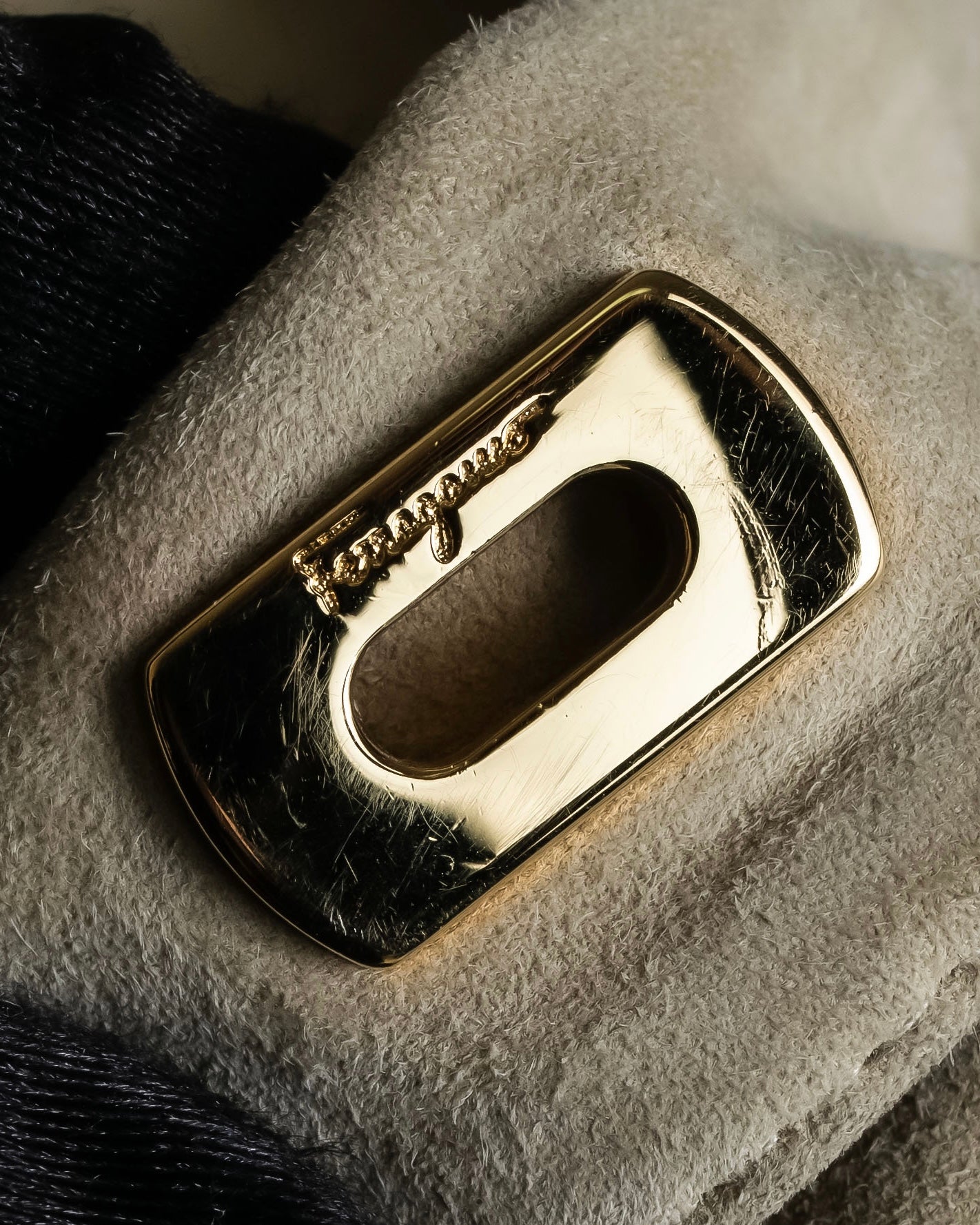 "Salvatore Ferragamo" Belted suede sleeveless dress