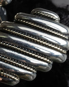 "Tiffany&Co" Rope-shaped milgrain design silver cufflinks ＆tie clip