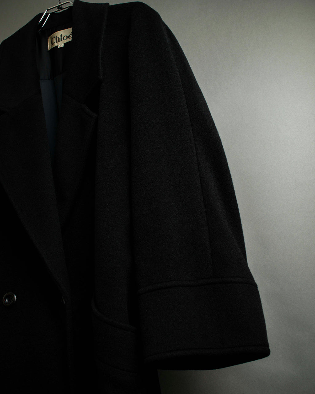 "Chloe" Peak lapel classically tailored chester coat