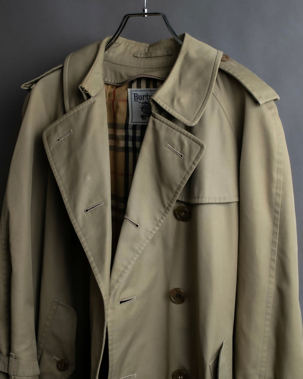 "BURBERRYS" Military detail long trench coat