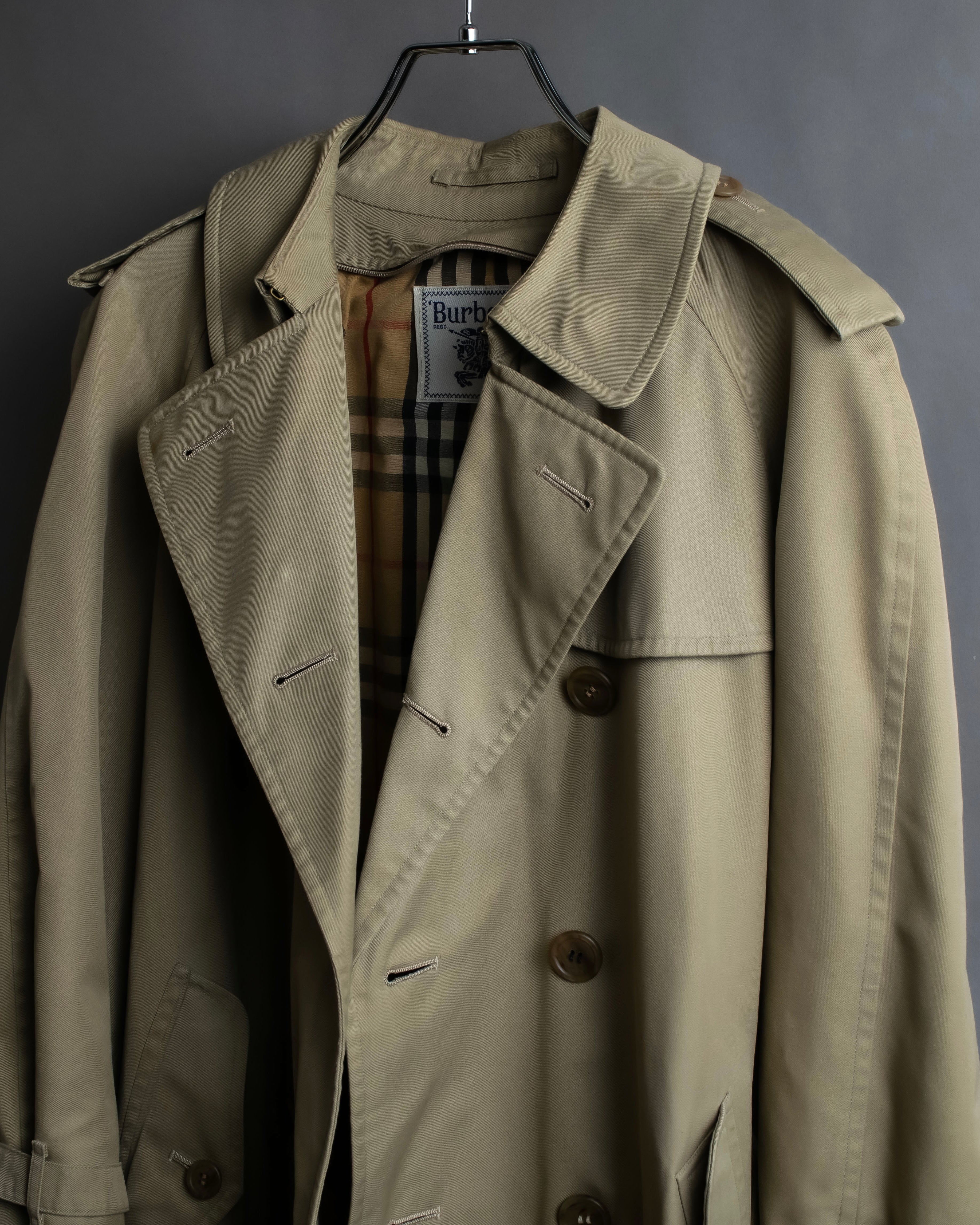 "BURBERRYS" Military detail long trench coat