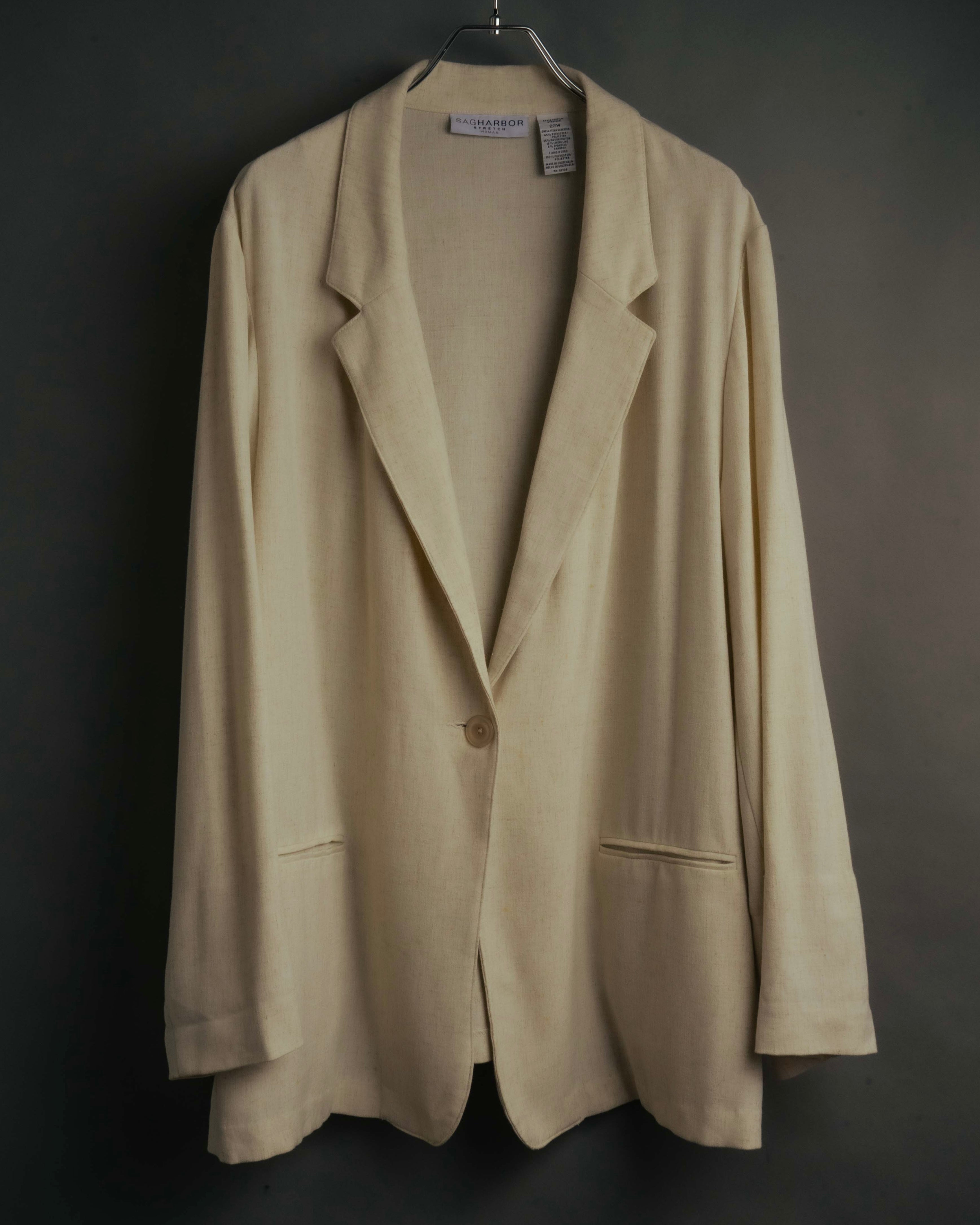 -MOOD Vintage Collections- 90’s-00’s Single button linen blend jacket