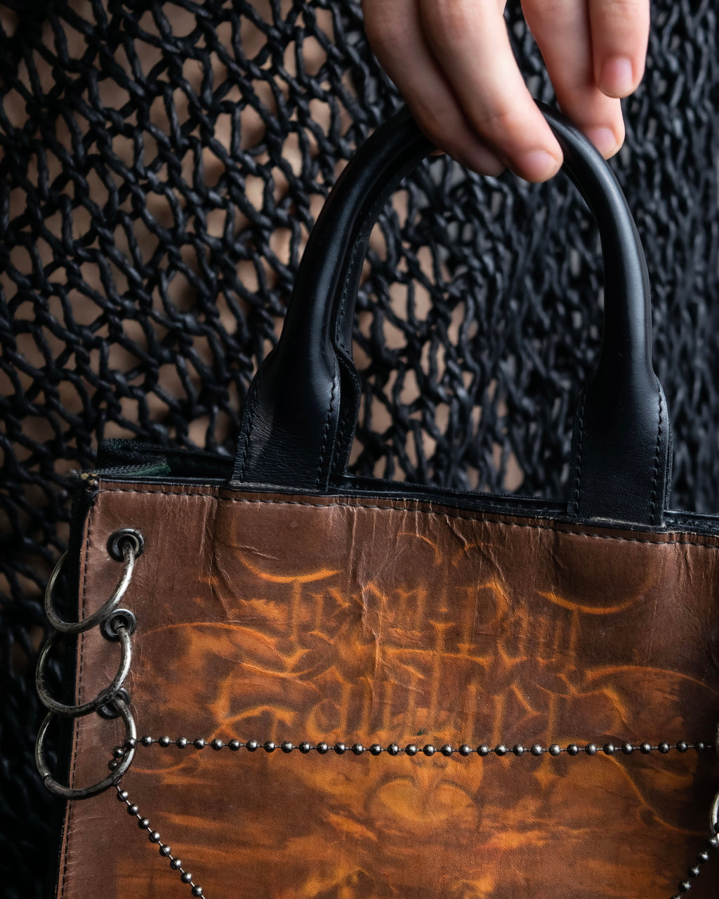 “Jean Paul Gautier” gargoyle printed hand bag