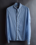 "GUCCI" Lace border design saxe blue shirt