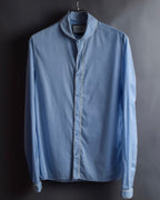 "GUCCI" Lace border design saxe blue shirt