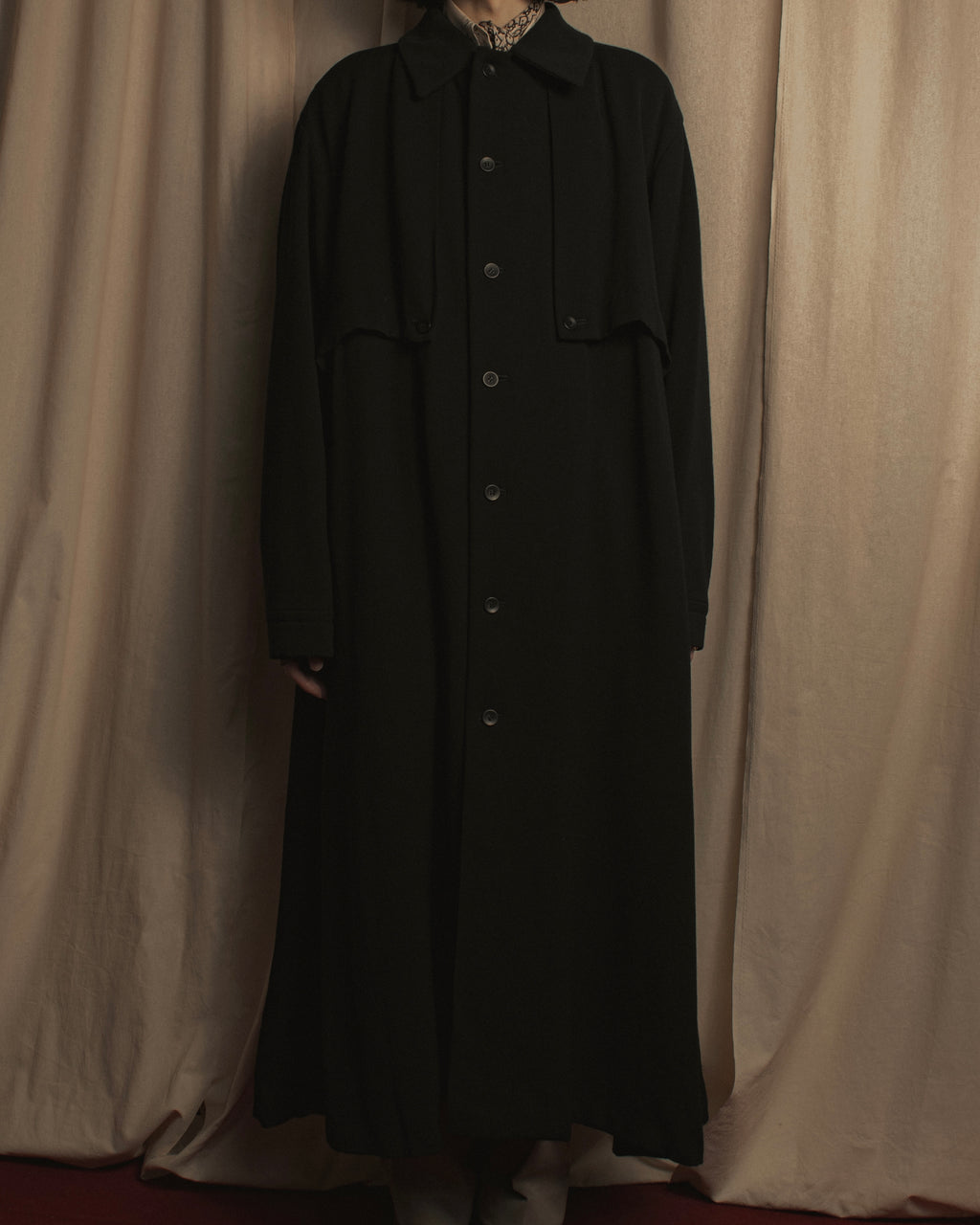 -SPECIAL- "Y's" 15AW Cape design panel oversized stand collar coat