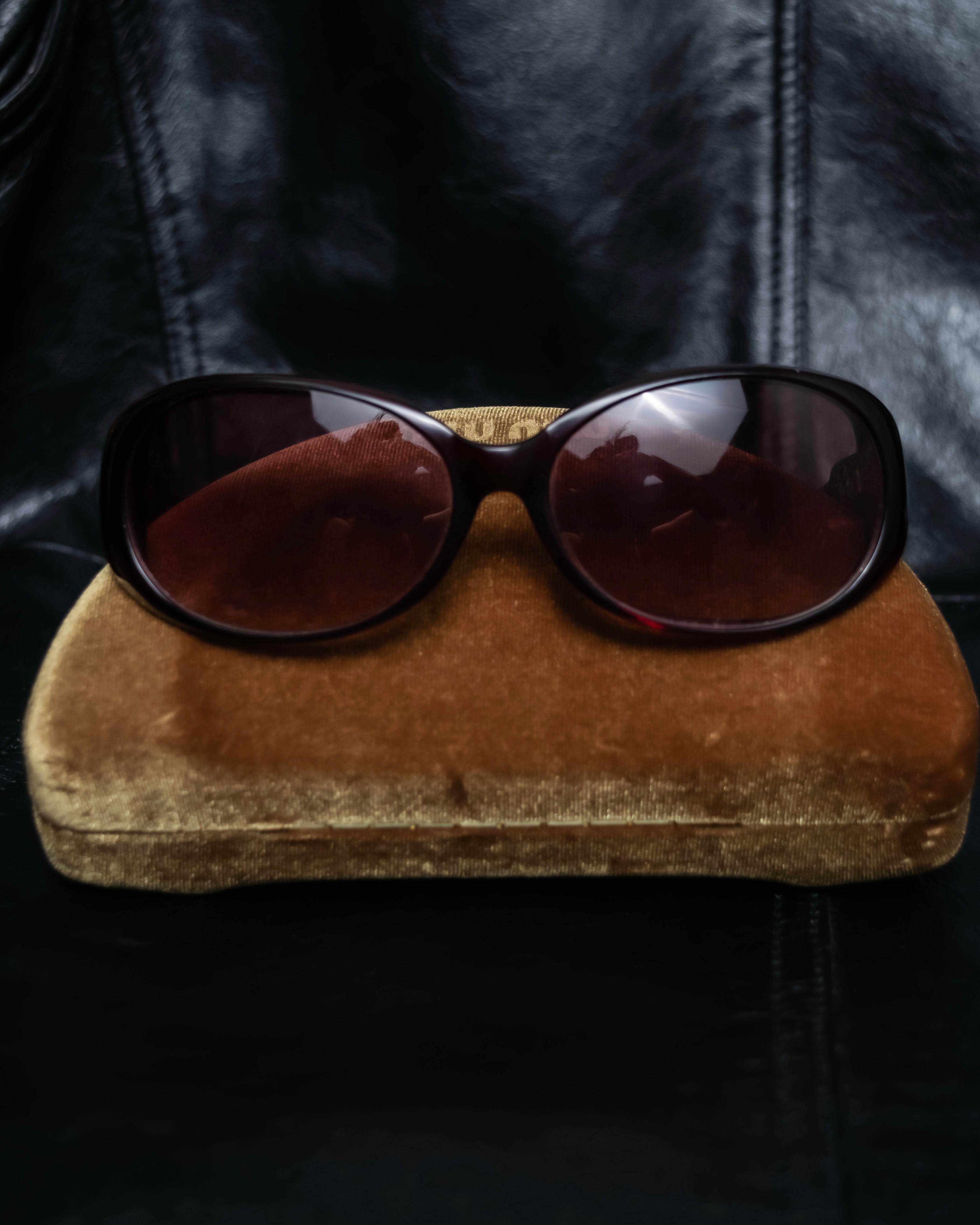 "Miu Miu" reddish brown sporty sunglasses