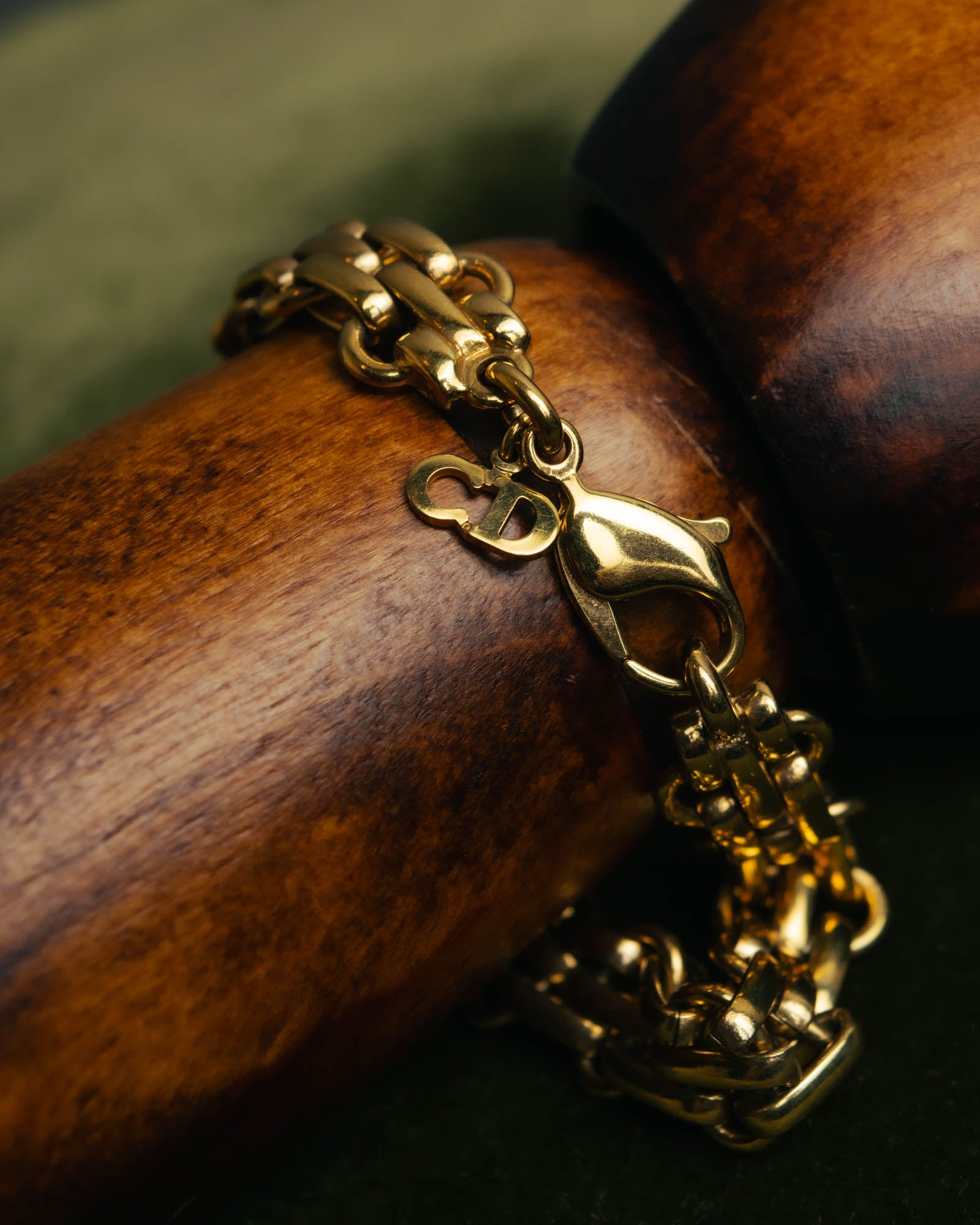 "Christian Dior" 80's-90's Gold-tone chain bracelet