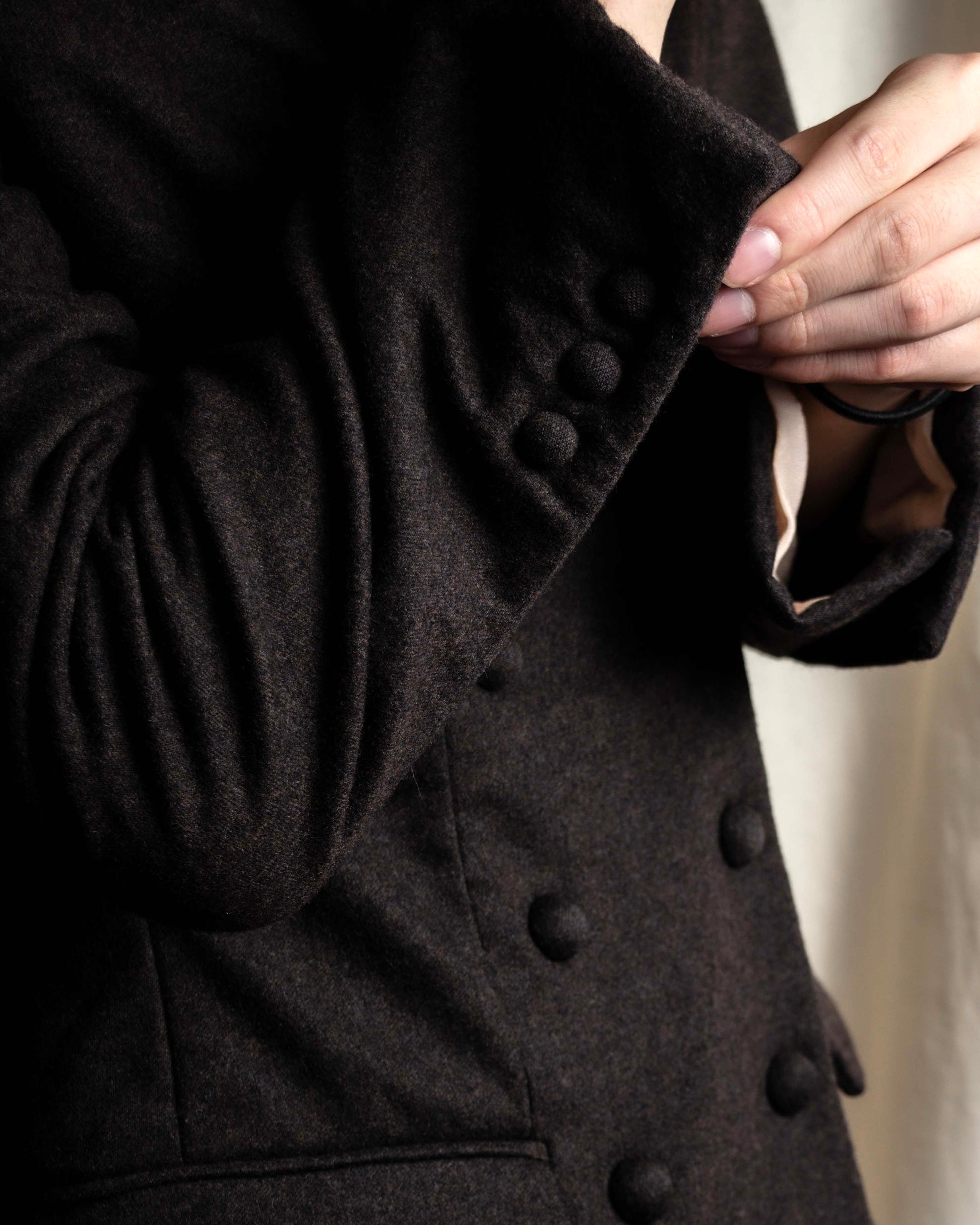 "FENDI" Double-breasted heavy duty wool flannel jacket