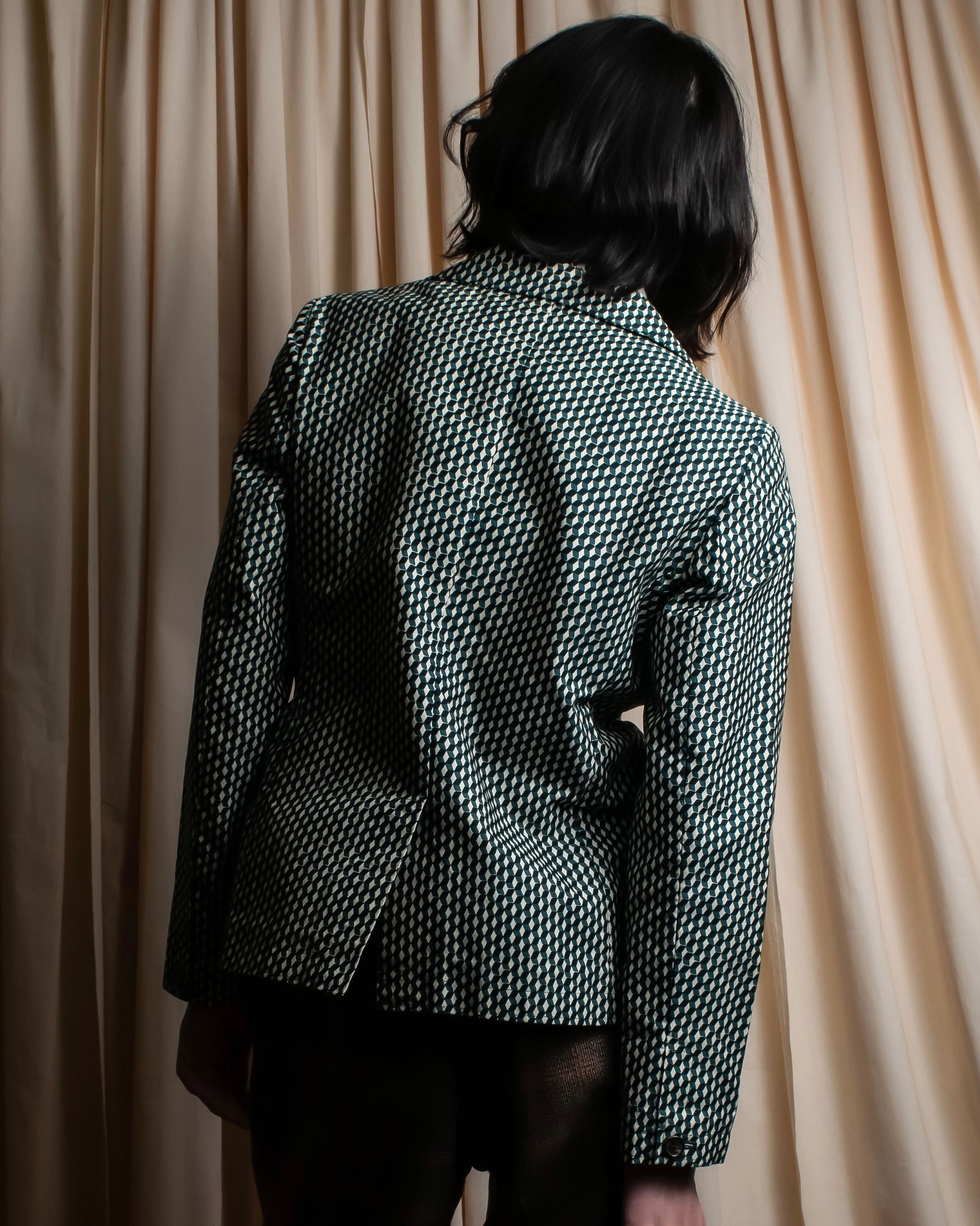 "MARNI" Geometric pattern double-breasted tailored jacket