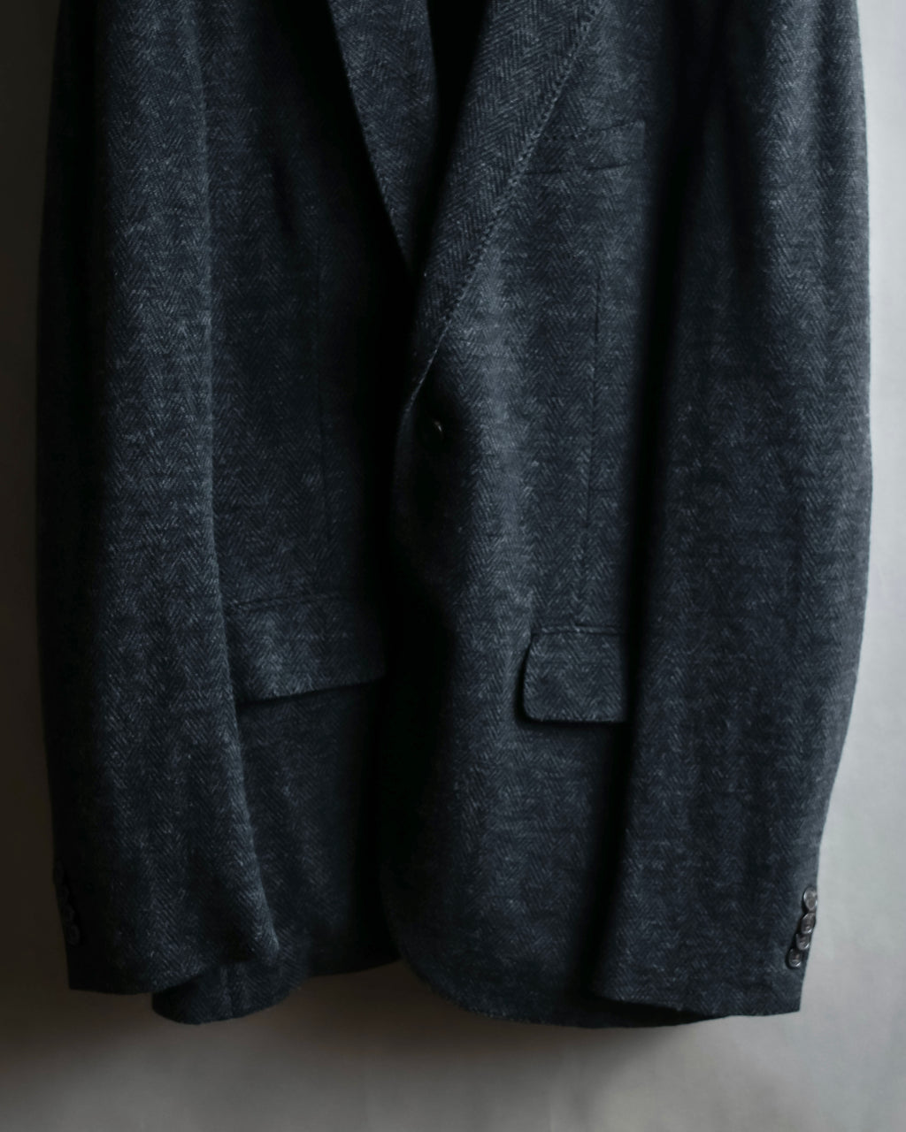 "POLO Ralph Lauren" Herringbone weave charcoal gray tailored jacket