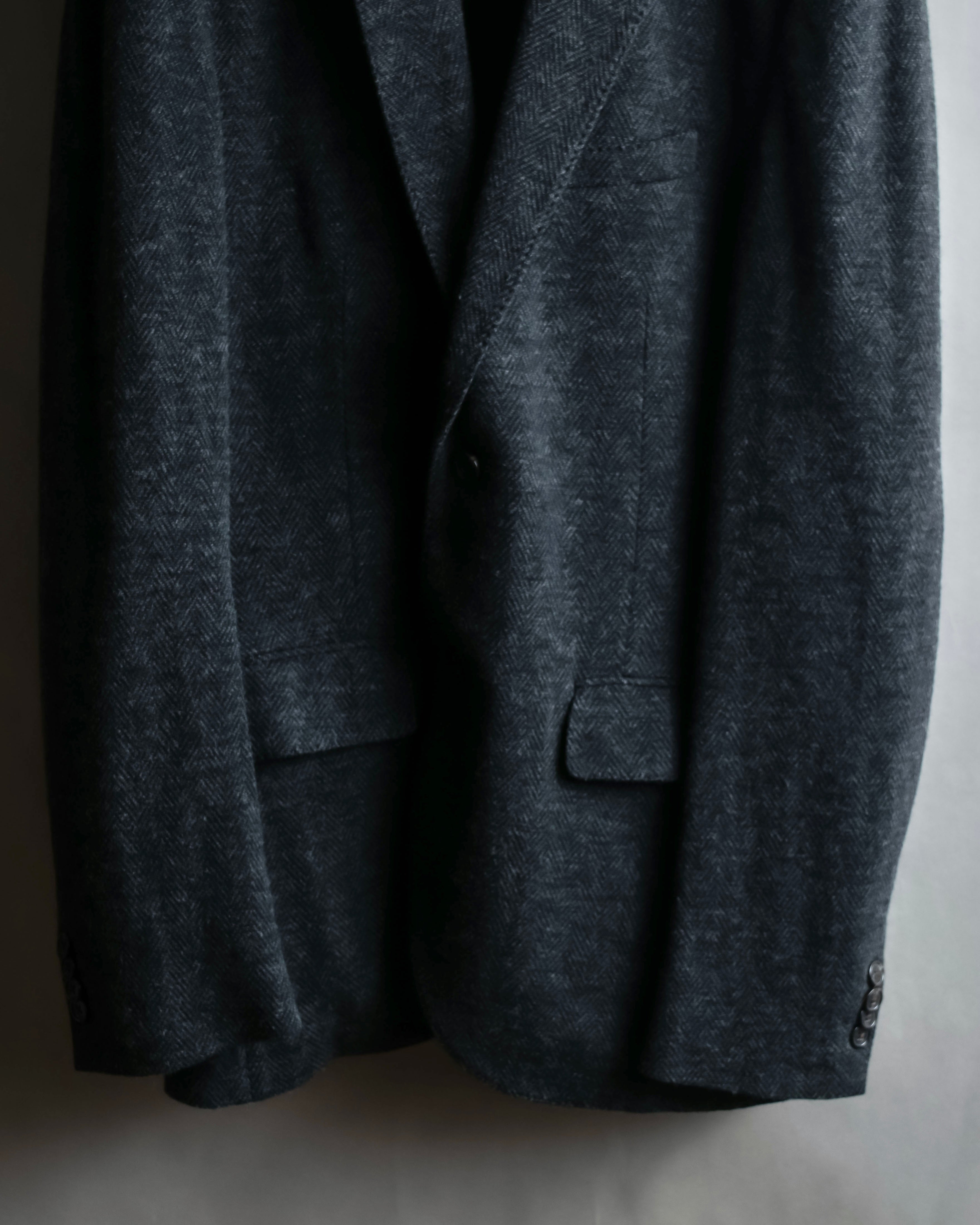 "POLO Ralph Lauren" Herringbone weave charcoal gray tailored jacket