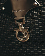 "Salvatore Ferragamo" 90's-00's Woven leather shoulder handbag