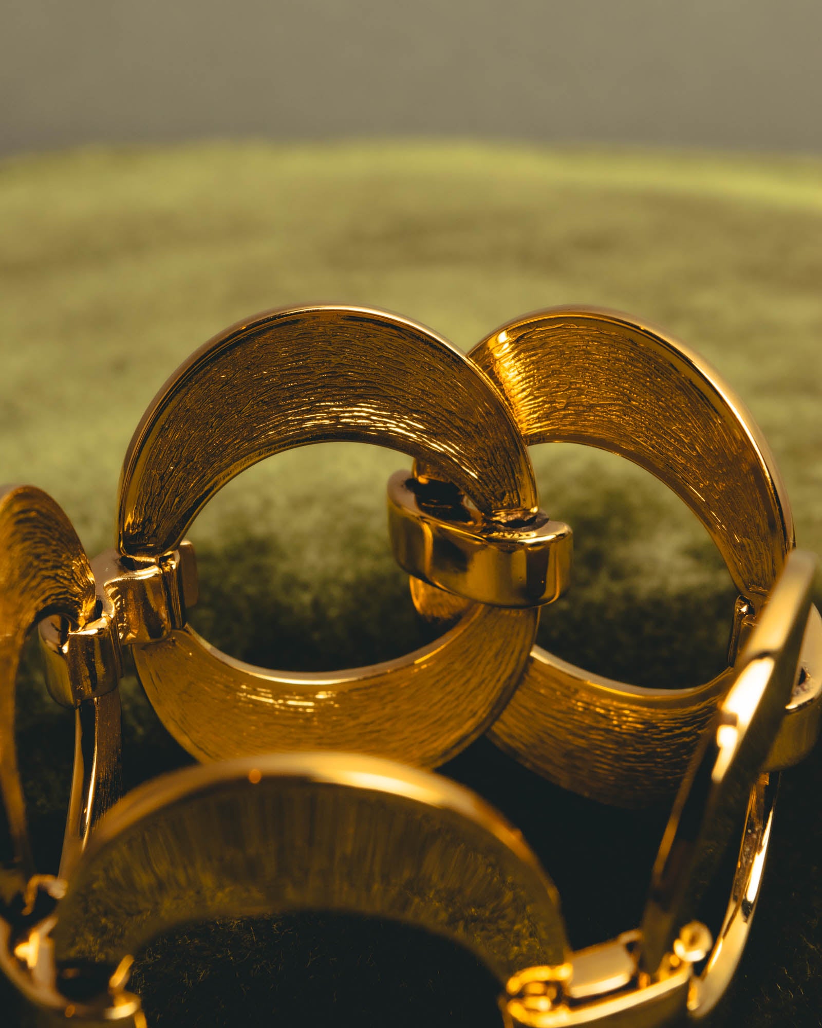 "Christian Dior" 80's-90's Sculptural gold tone link bracelet