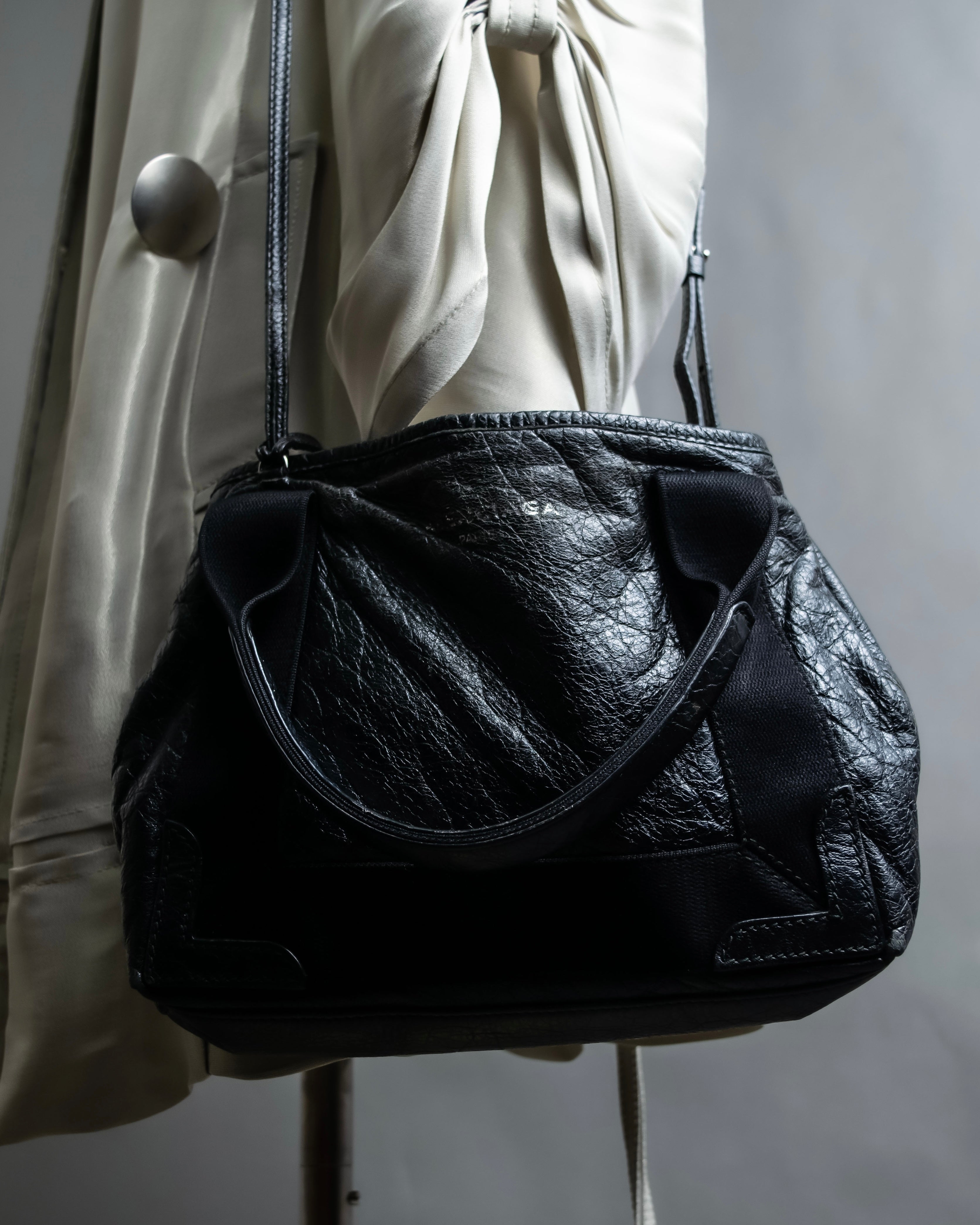 “Balenciaga”  navy cavas xs hand bag