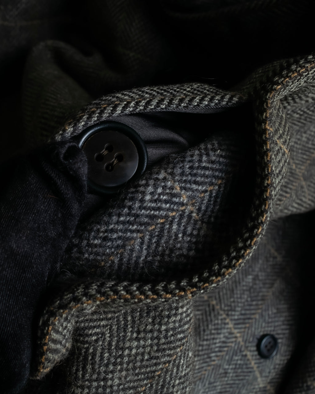 "BURBERRYS" Fine check pattern herringbone coat