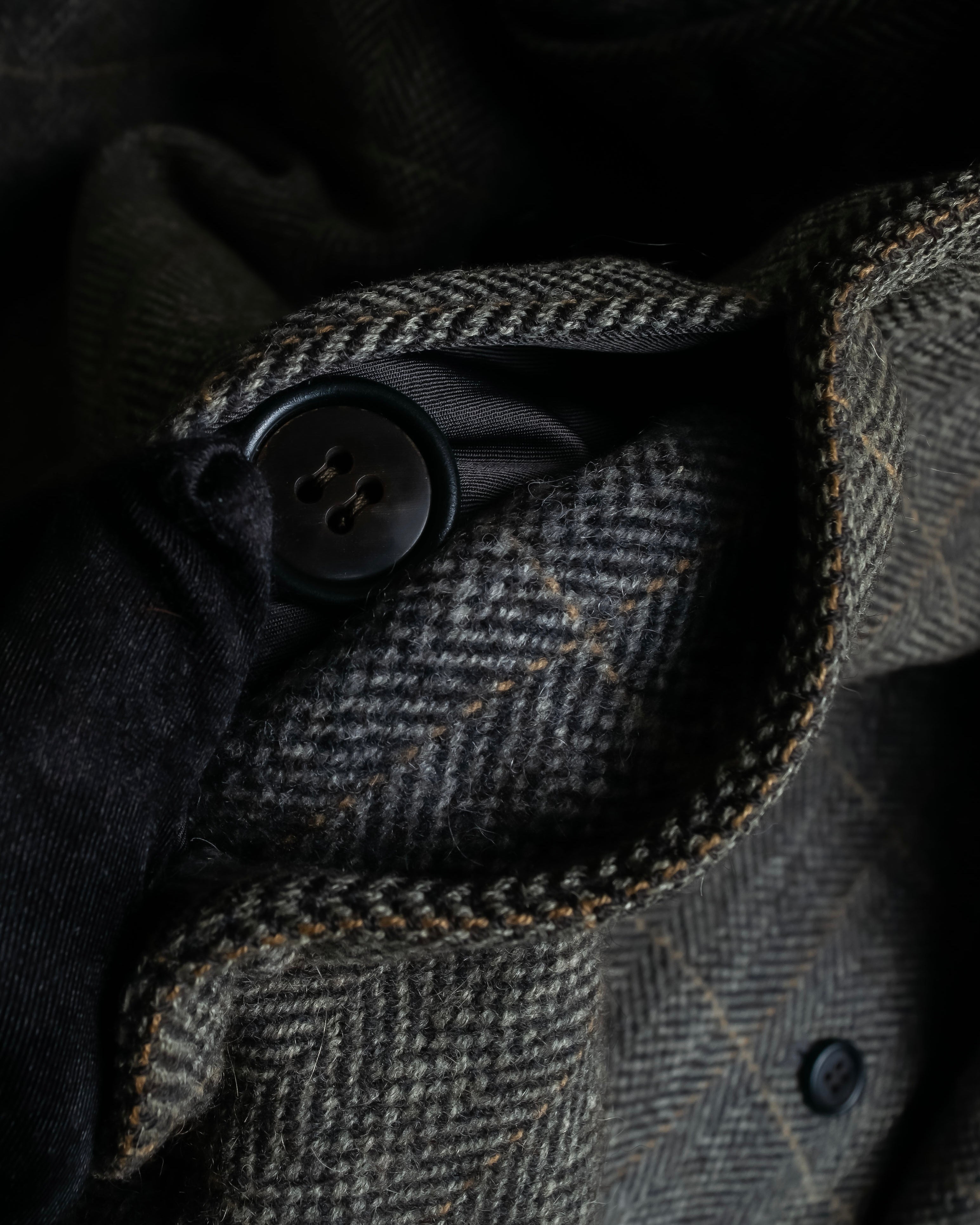 "BURBERRYS" Fine check pattern herringbone coat