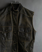"CHANEL" 2000AW Karl Lagerfeld period calf leather vest