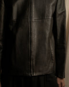 "Weekend Max Mara" Minimalist design center zip-up leather jacket