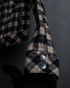 "BURBERRY Blue Label" Layered docking design hooded zip jacket