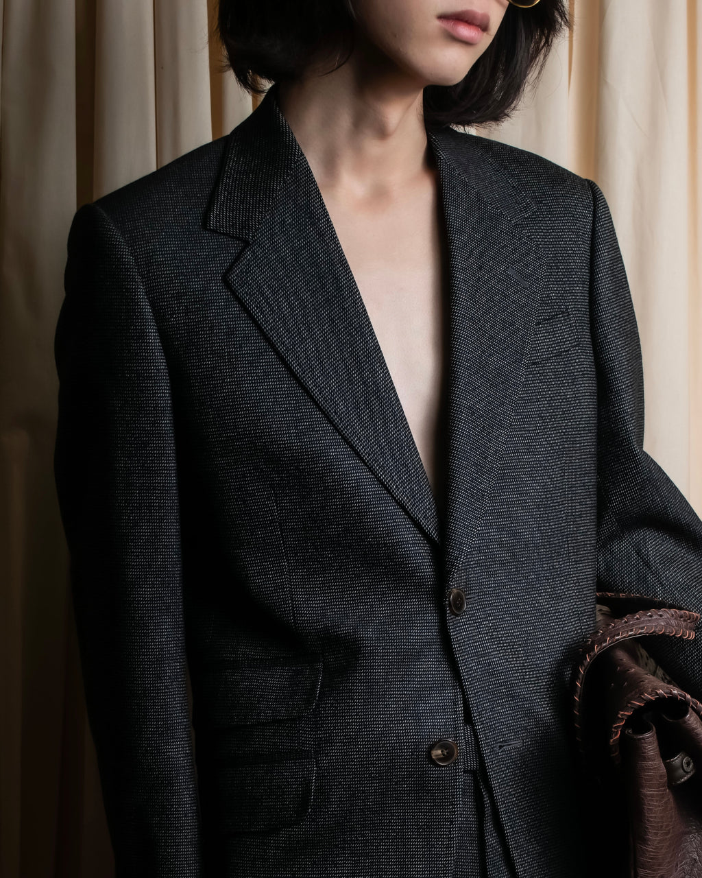 "GUCCI" 90's Tom Ford period bird eye weave set up