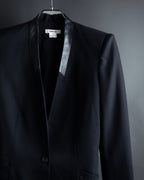 "HELMUT LANG" Leather lapel design, glossy jacket