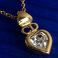 "Christian Dior" Heart motif zirconia gold pendant