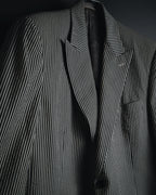 "HERMES" 00's striped stretch cotton tailored jacket