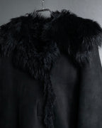 -SPECIAL- "GUCCI" 90's-00's Leather combination fur long coat