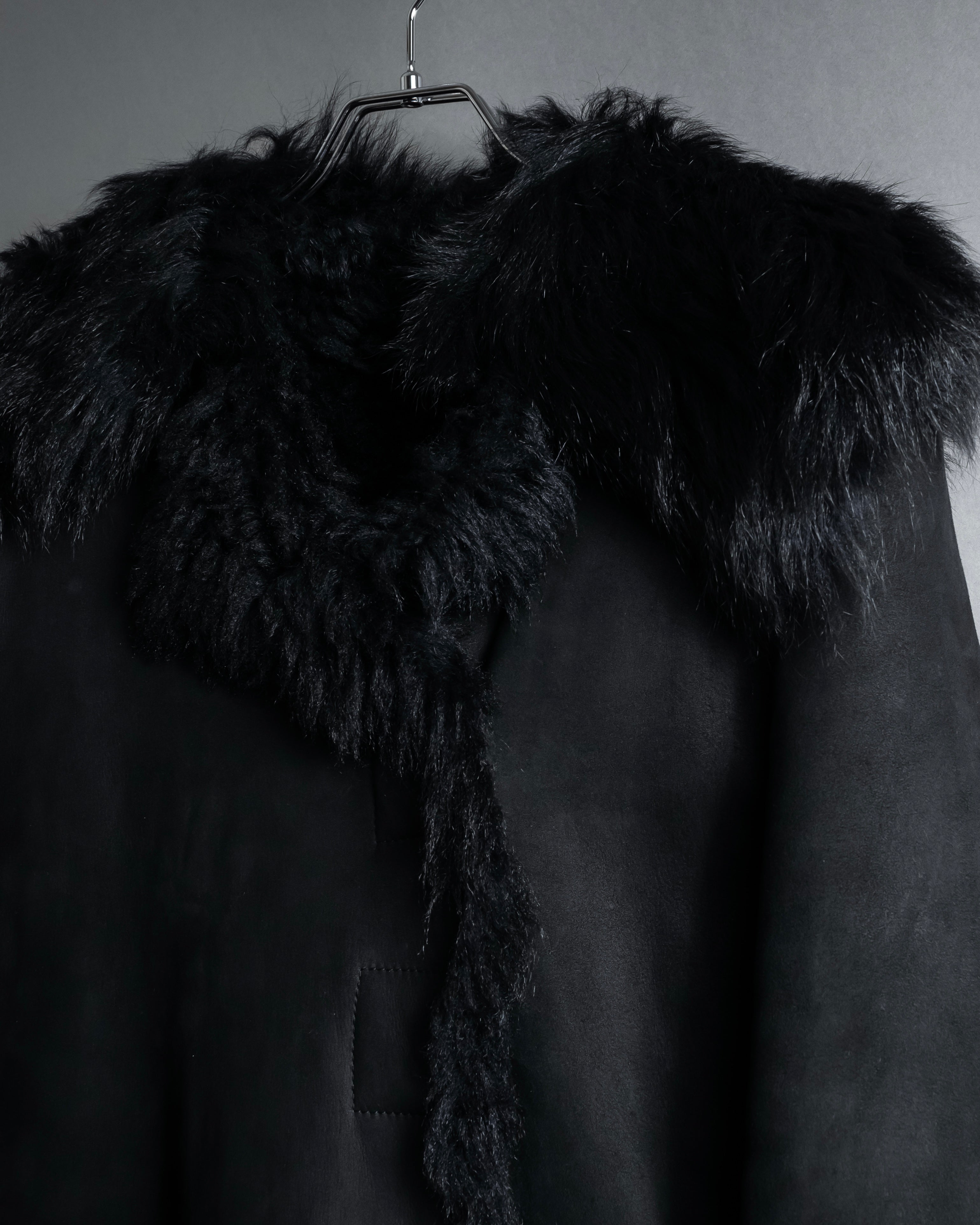 -SPECIAL- "GUCCI" 90's-00's Leather combination fur long coat