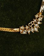 "Christian Dior" 80's-90's Rhinestone logo necklace