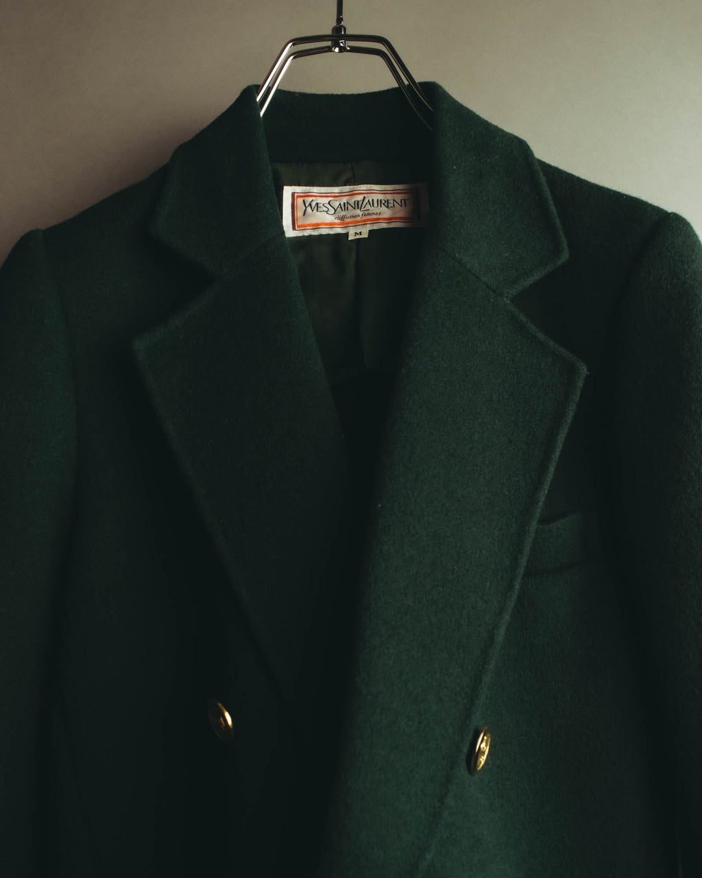 "Yves Saint Laurent" late 80's-early 90's Structured wool mohair double breasted coat