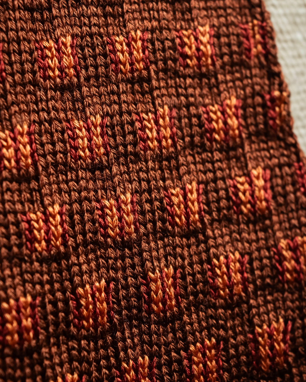 "HERMES" Mosaic dot knit silk neck tie