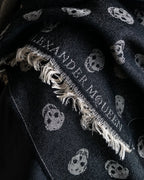 "Alexandar McQueen" Skull pattern fringe design large stole