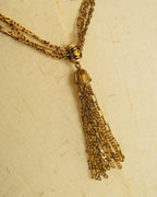 -SPECIAL- "Christian Dior" 80's-90's Multi-strand chain tassel gold necklace