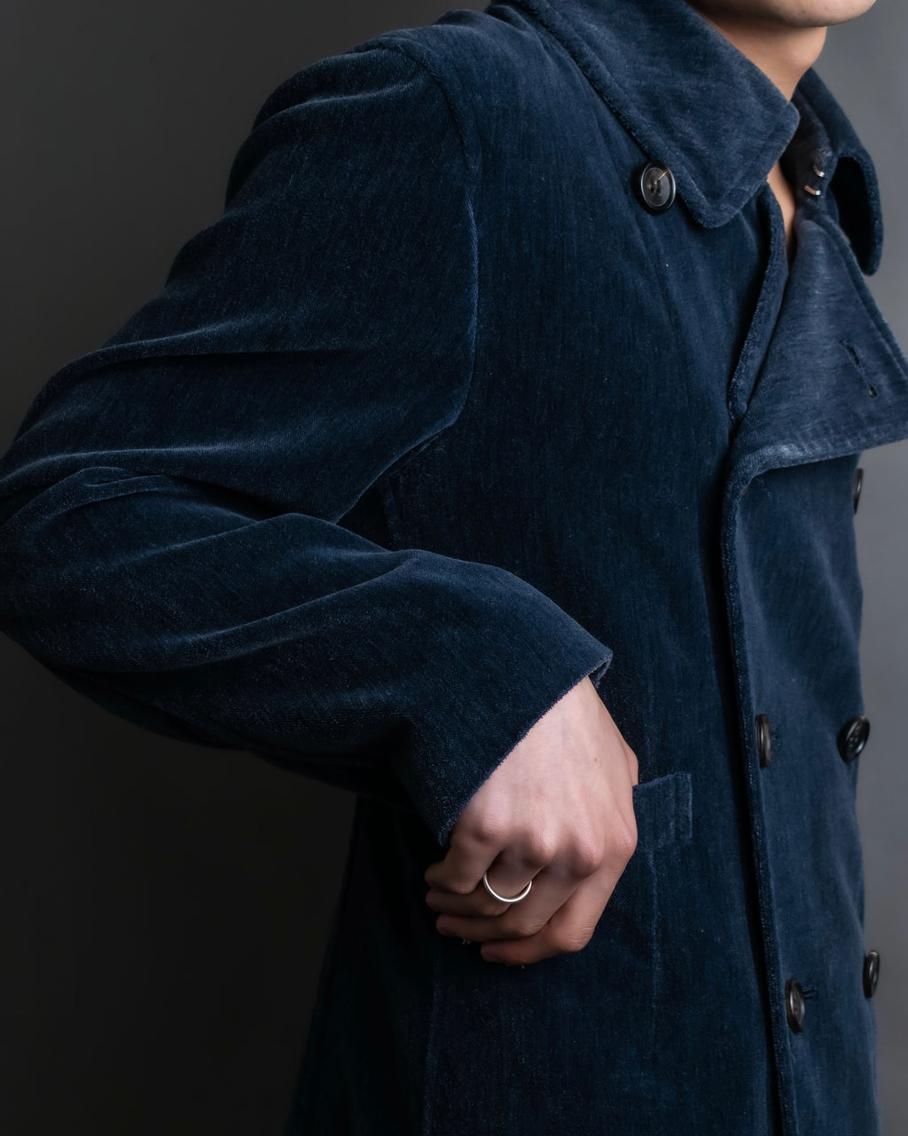 "Comme des garçons robe de chambre" Beautiful velour double half coat